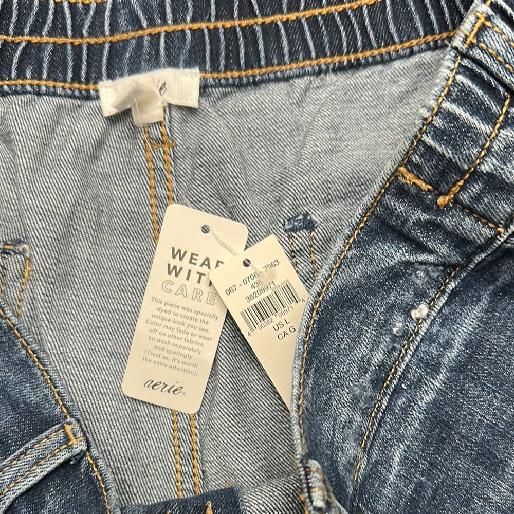 Aerie Blue Vintage Distressed Jean Shorts - Picture 4 of 4